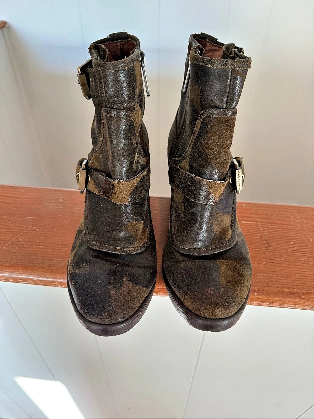 Donald J Pliner Buckle Ankle Boots in Brown - Picture 2 of 3